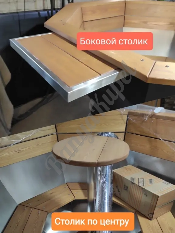 Уличный чан для купания на дровах с выносной печью